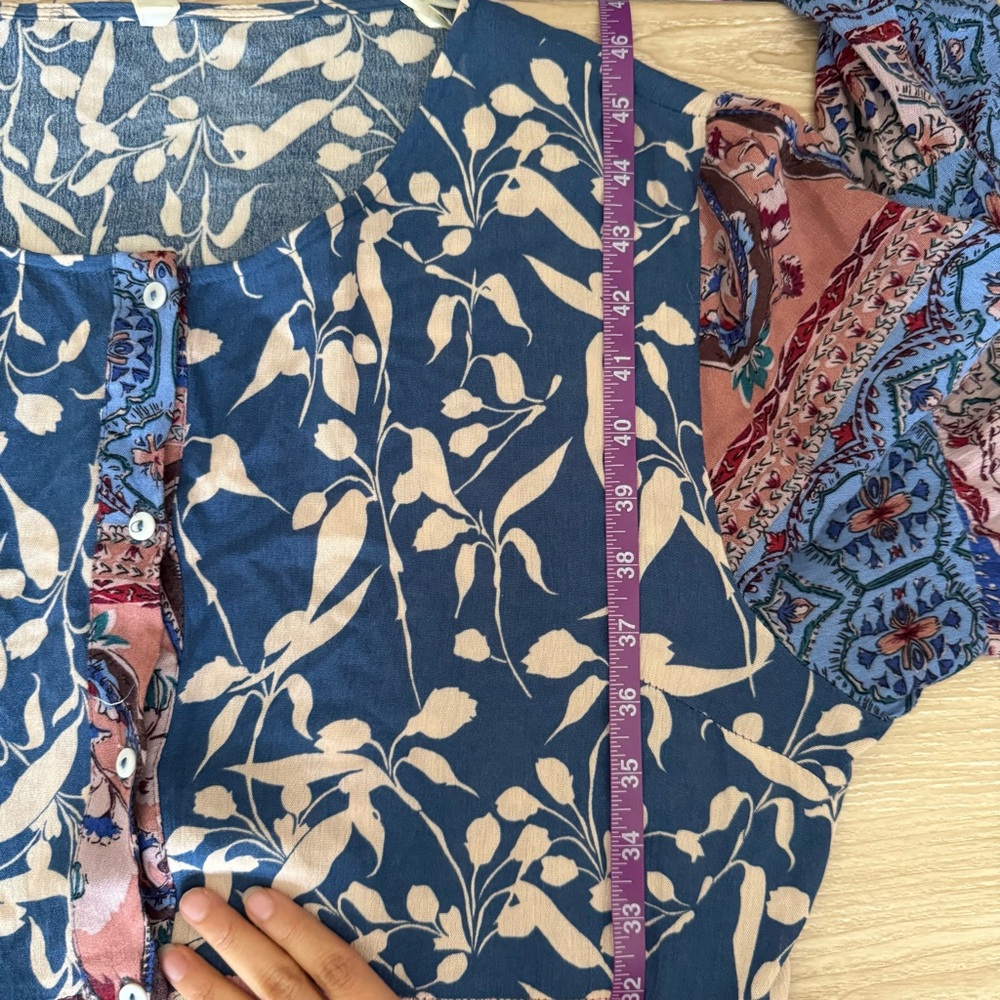 Umgee Blue Pink Patchwork Midi Dress - Picture 7 of 7